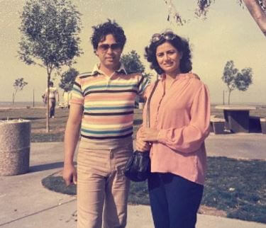 Najme Minhaj with wife Seema back then.